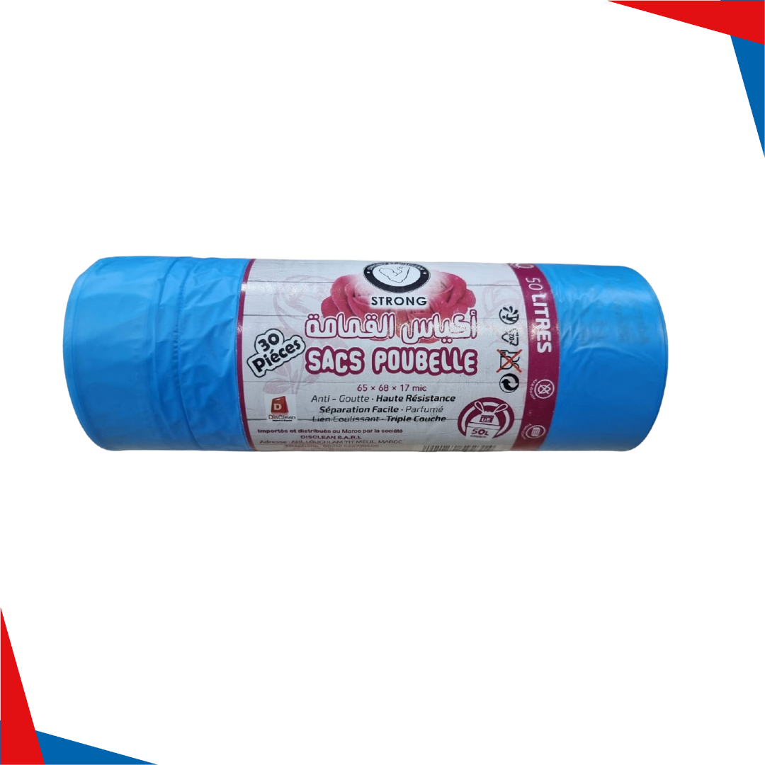 SAC POUBELLE 50L 30U / BLEU