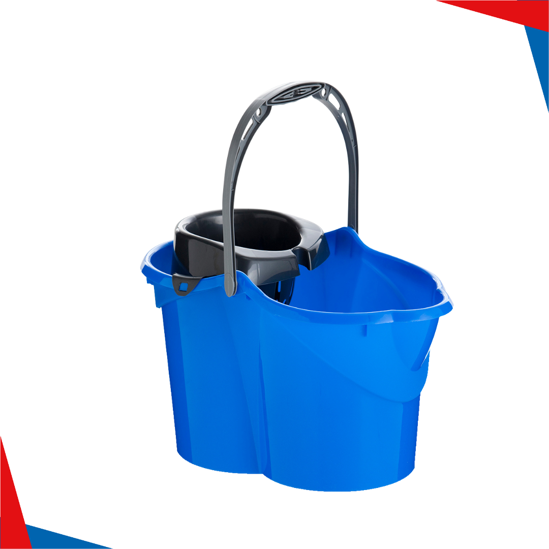 SEAU AVEC ESSOREUSE OVALE BLEU MAYA 15 L