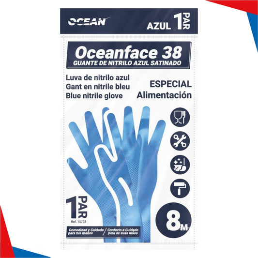GANT RÉUTILISABLE NITRILE ALIMENTAIRE BLEU ICEMEDICS