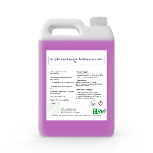 GEL HYDROALCOOLIQUE MAINS 5L