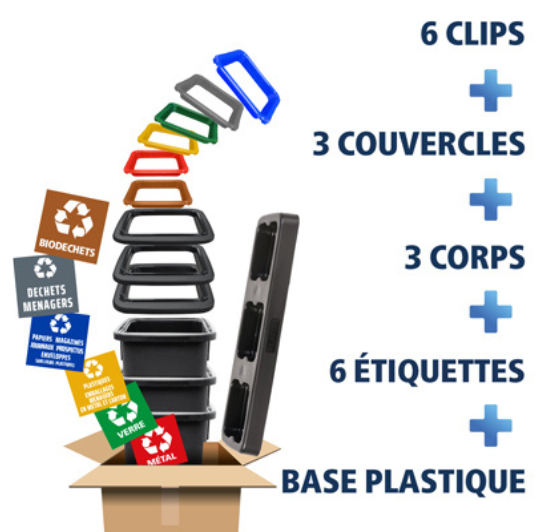 POUBELLE TRI SELECTIF 53L