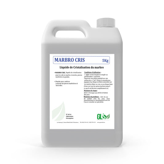 Cristallisant Antiglisse et Nettoyant Marbre et pierres marbrières – MARBRO CRIS – 5KG