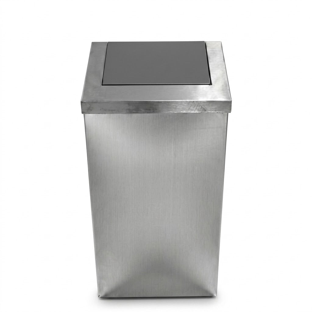 POUBELLE À COUVERCLE BASCULANT EN INOX 54 L