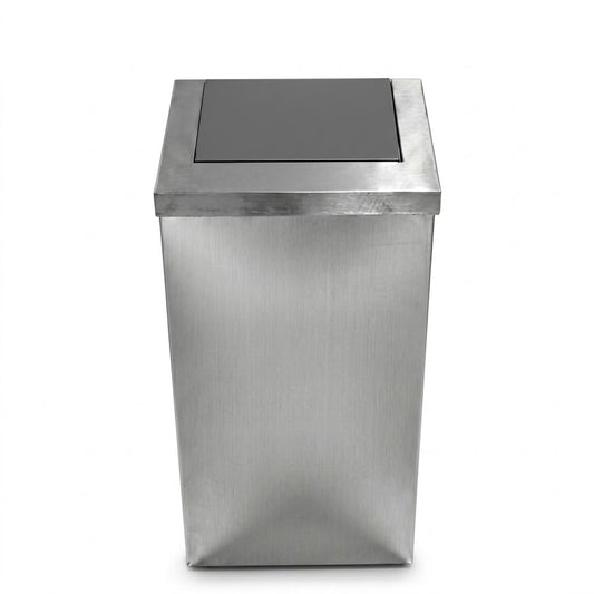 POUBELLE À COUVERCLE BASCULANT EN INOX 54 L