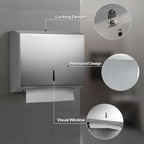 Distributeur d'Essuie-Mains Zig-Zag Keolix - Acier Inoxydable