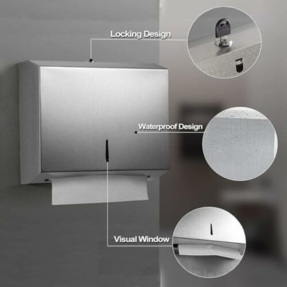 Distributeur d'Essuie-Mains Zig-Zag Keolix - Acier Inoxydable