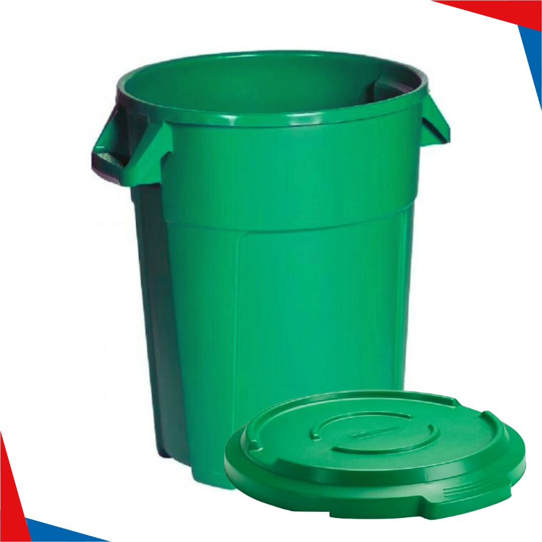 POUBELLE RONDE CHRONO 85L VERT MAYA