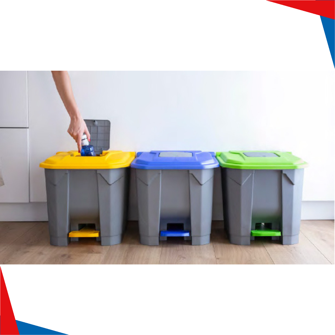 POUBELLE A PEDALE ROUGE AVEC SEAU 30L – Image 2