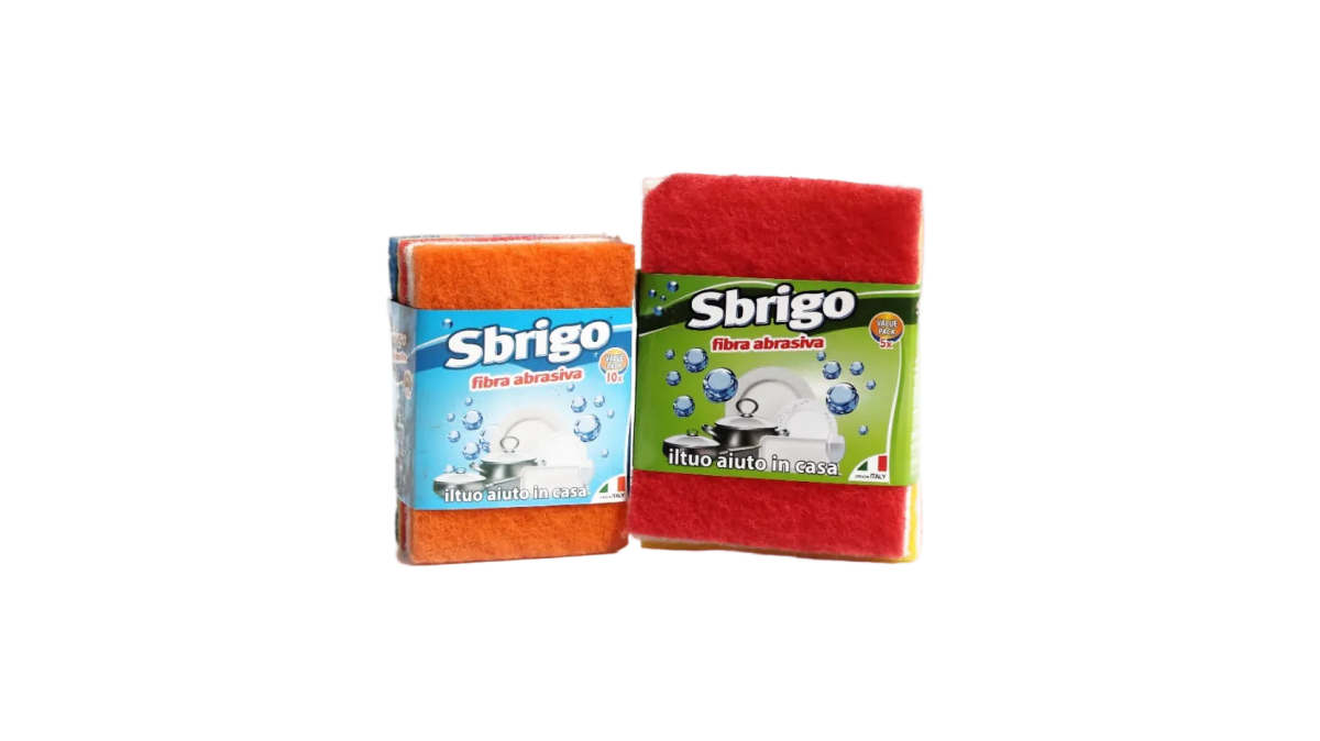 Sbrigo - Éponges Abrasives Double Face (Fibre Abrasiva) - Lot de 2 - Papla Boutique