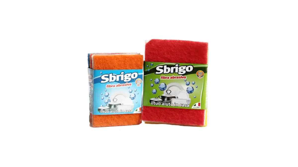 Sbrigo - Éponges Abrasives Double Face (Fibre Abrasiva) - Lot de 2